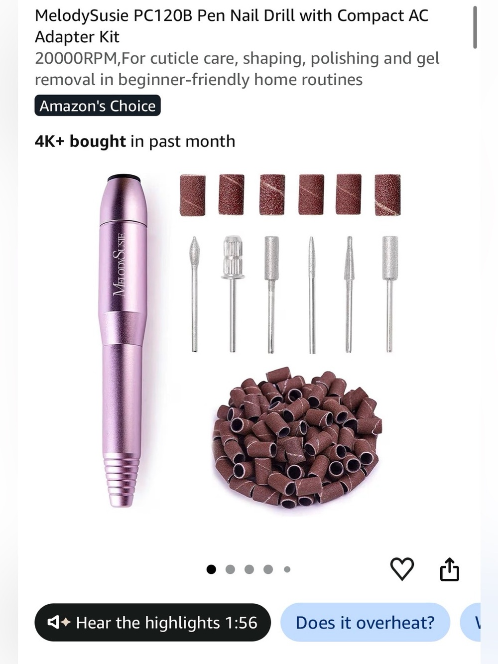 MelodySusie Metallic Nail Drill Pen & Bit Set